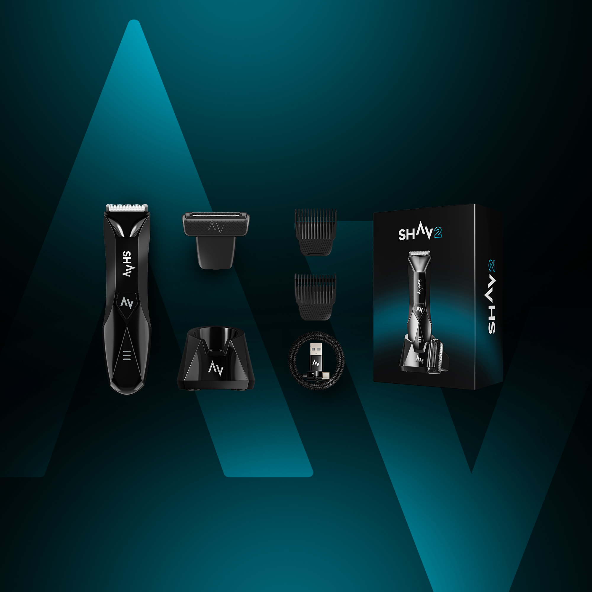 shav 2 trimmer with it's blades and package